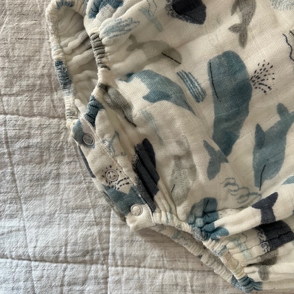 Blue, White & Gray Whales Retro Sunsuit Bubble Romper, 18-24M - Picture 3 of 6